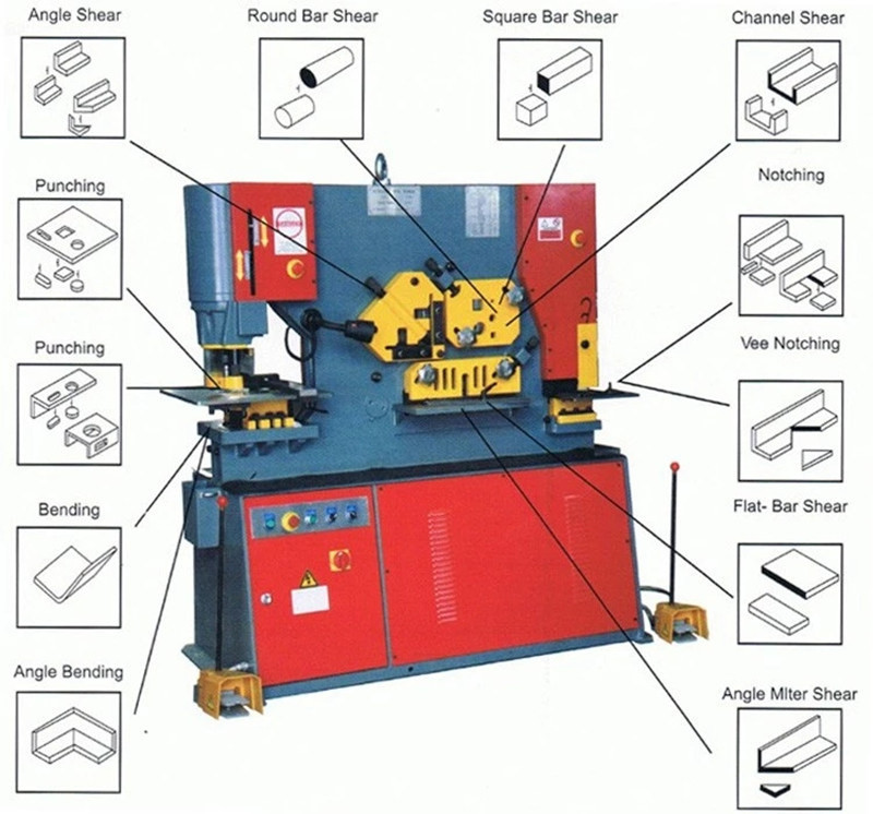 Hydraulic Combined Iron Worker Punching Machine 160T Pressure