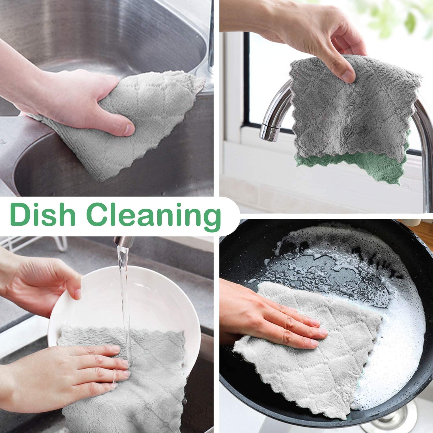 Knitted Design Microfiber Cleaning Cloth for House Kit Lint Free and Multi Color