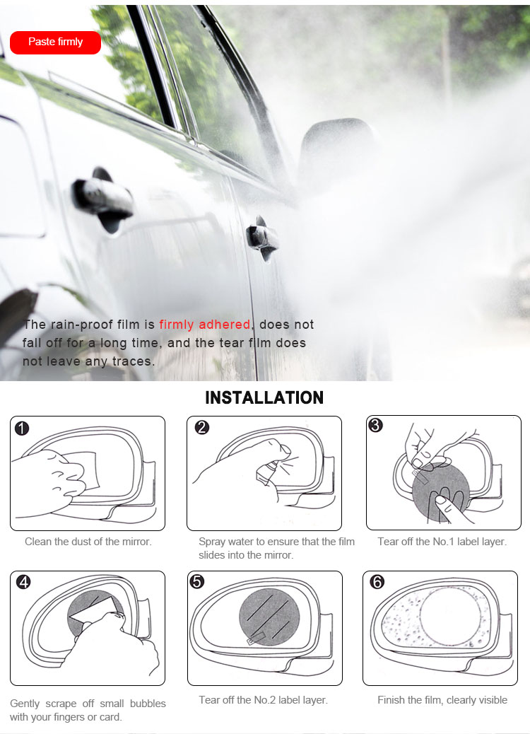 High quality universal HD windshield anti fog rainproof car rearview side mirror film