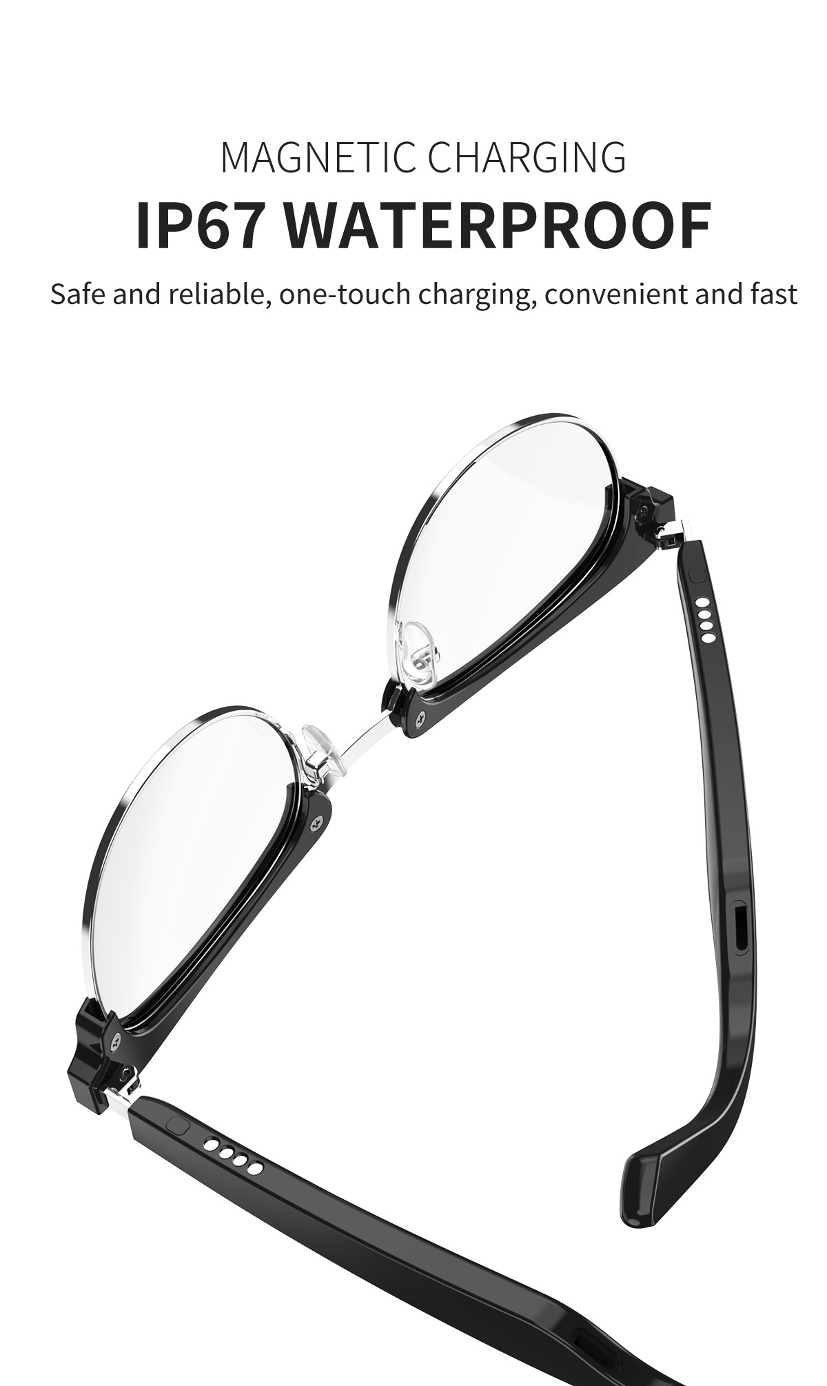 High End Smart Sunglasses Wireless Bluetooth 5.0 Hands-Free Calling Music Audio TWS Google Voice Control Polarized sungl