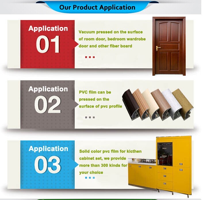 200 Micron Wood Grain PVC Membrane Foil Roll For Inner MDF Doors