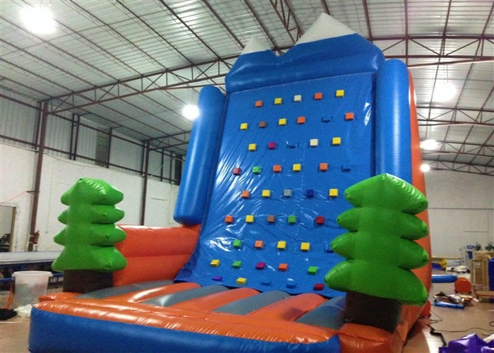 Supplier Amusement Park Inflatable Rock Climbing Wall Sports Games With Pine Trees