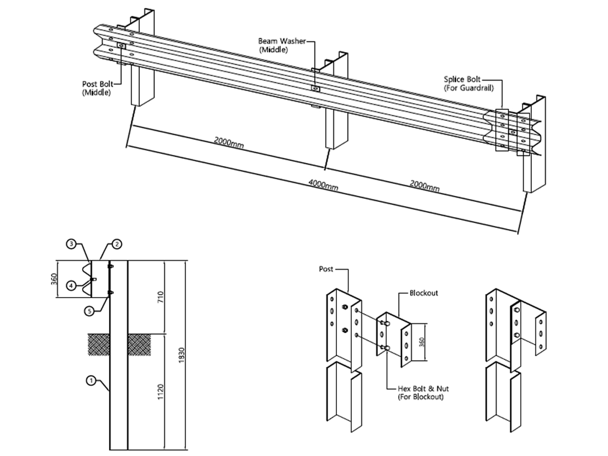 Anti-corrosion Galvanized Metal Flange Post for Roadway Safety and Reliability