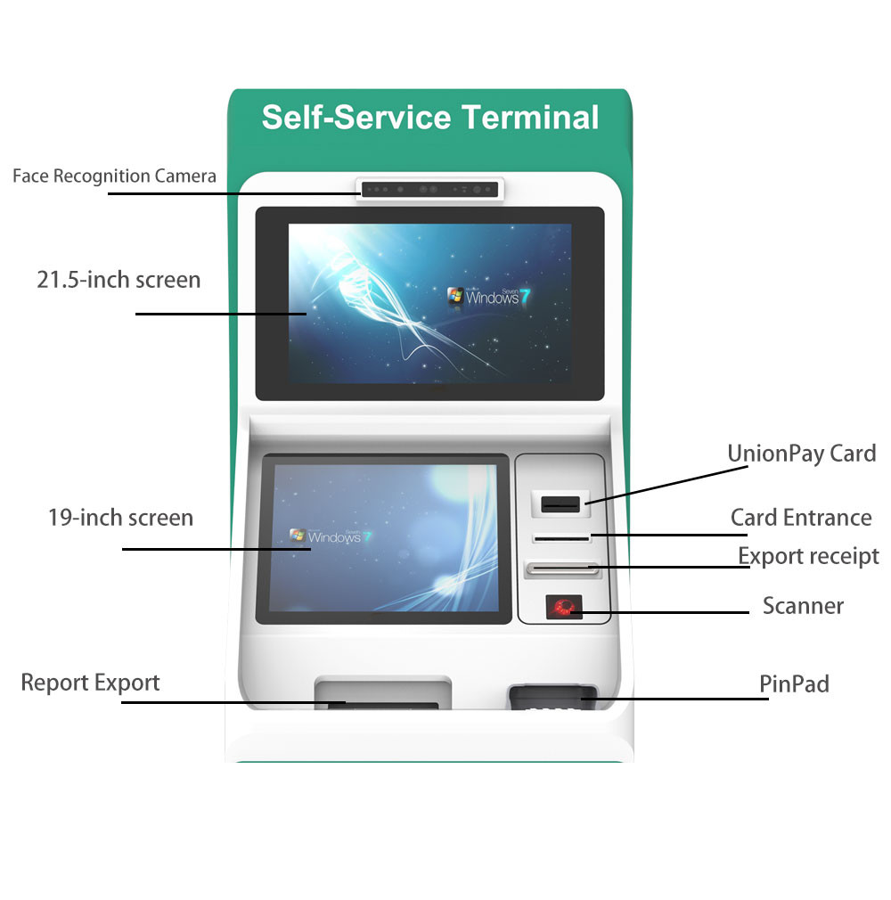 Ticketing Payment Self Printing Kiosk Electronic Interactive Touch Screen Kiosk