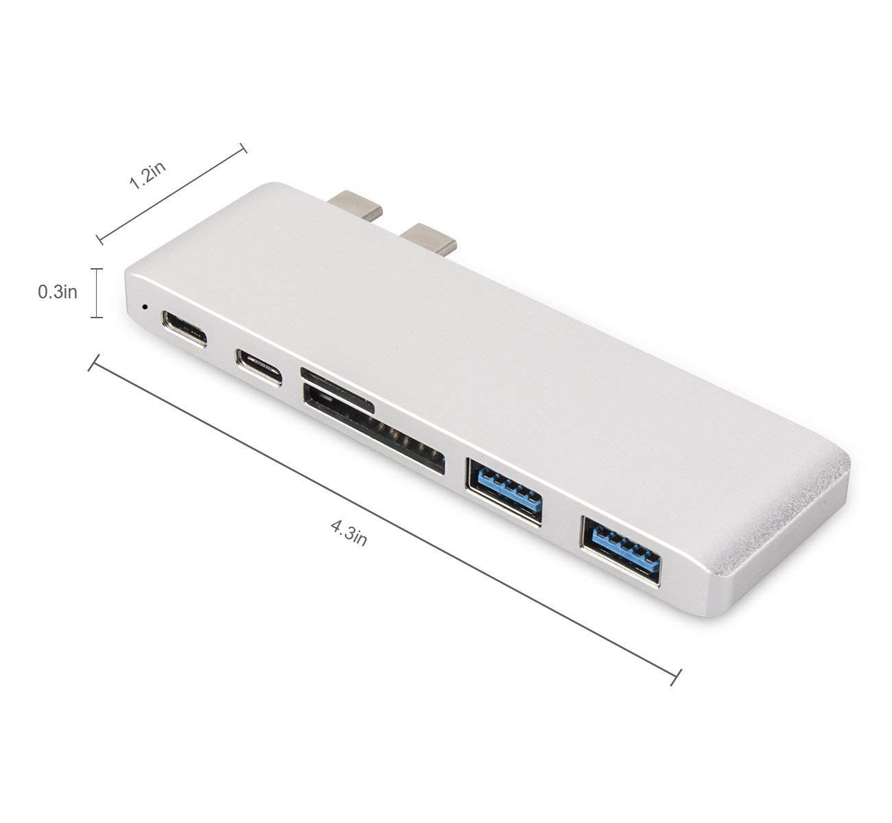 Wholesale 7 in 1 Dual USB-C HUB with 4K HD And Card reader Multiport HUB Adapter for Macbook Pro
