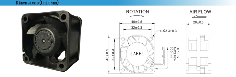 15000RPM Brushless Radiator Fan High Cfm 12V 24V DC 7.8 Watt For Power Supply