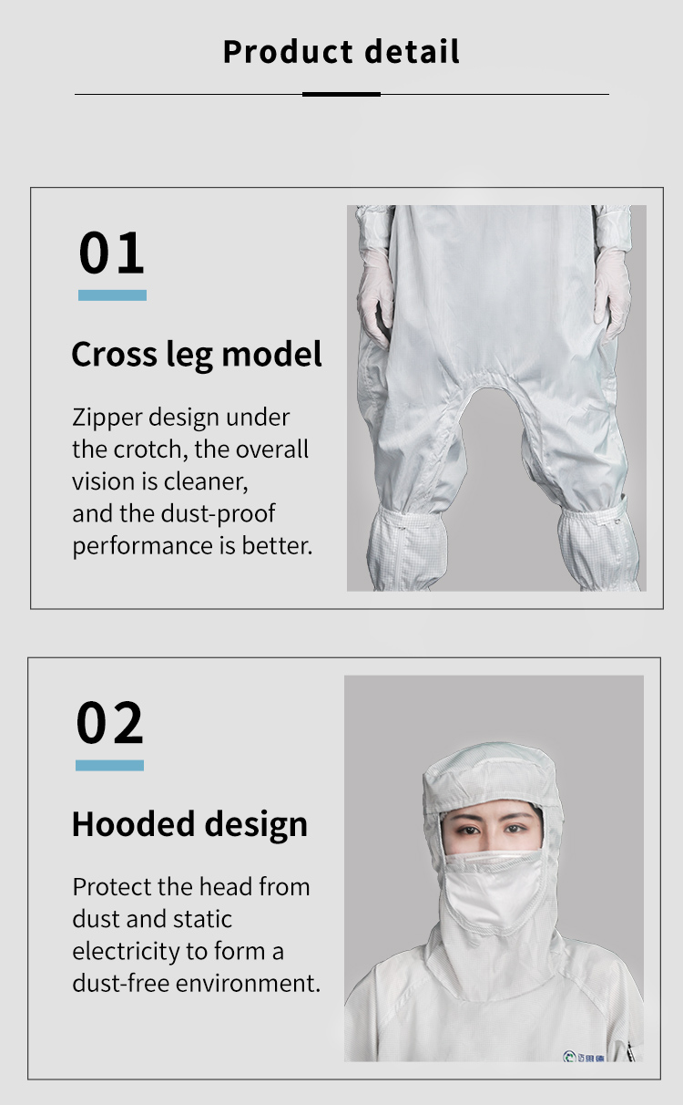 Anti-static Garment Jumpsuit Cleanroom esd Workwear Protective Clothing Coverall Antistatic Clean Room Clothes
