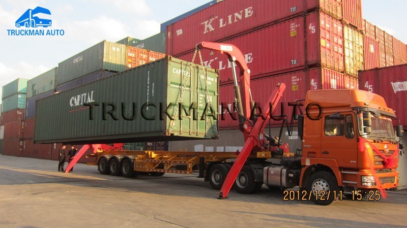 TRUCKMAN Side Lifter Trailer , Sidelifter Container Trailer With Xcmg Brand Crane
