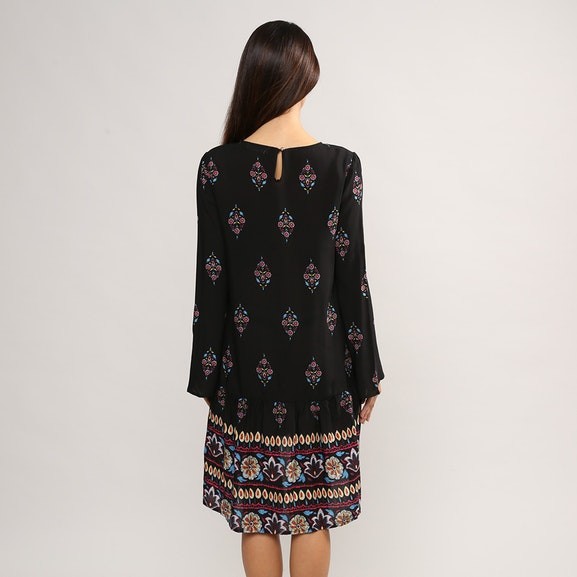 Newest Design Women Folklore Pattern Shirt Dress