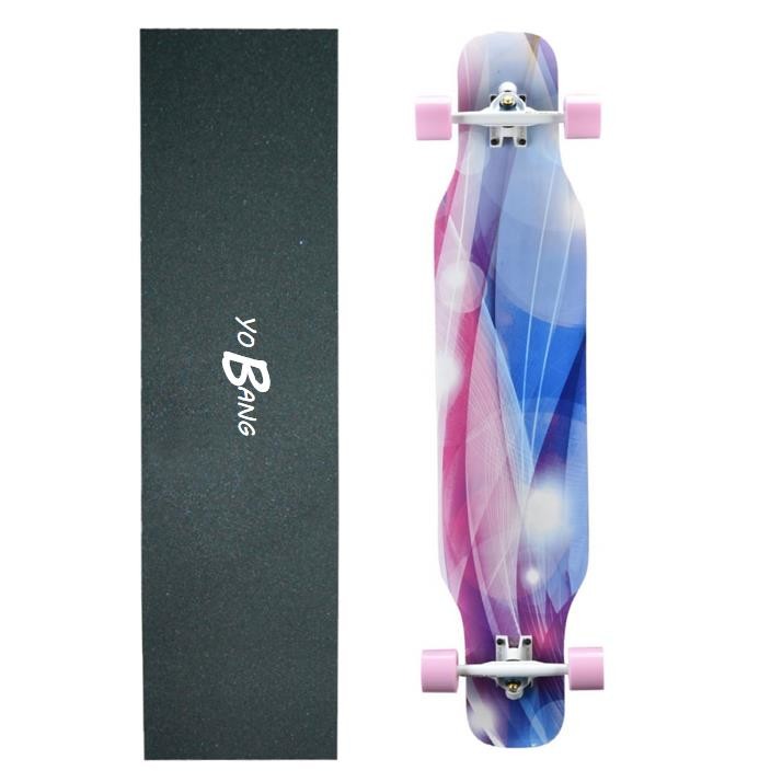 China manufacturer 40inch 8 Layers Chinese Maple Wood Longboard With Orange Pu Wheel
