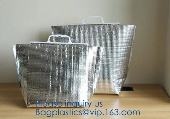 custom bulk waterproof large soft folding food delivery picnic lunch tote grocery cooler bag aluminum foil thermal bags