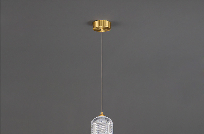 Customized Tricolor Modern LED Acrylic Chandelier Ceiling Lamp Diamond Shaped Lampshade