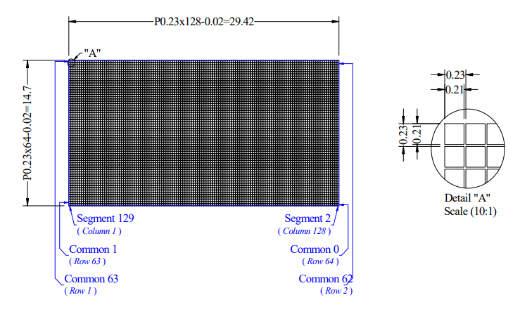 128x64 1.3'' Mono OLED LCD Display 30Pin Monochrome PMOLED Screen SH1106G