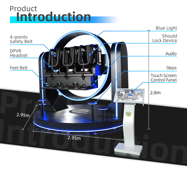 300kgs Load 360 Virtual Reality Simulator Chair 9D VR Roller Coaster