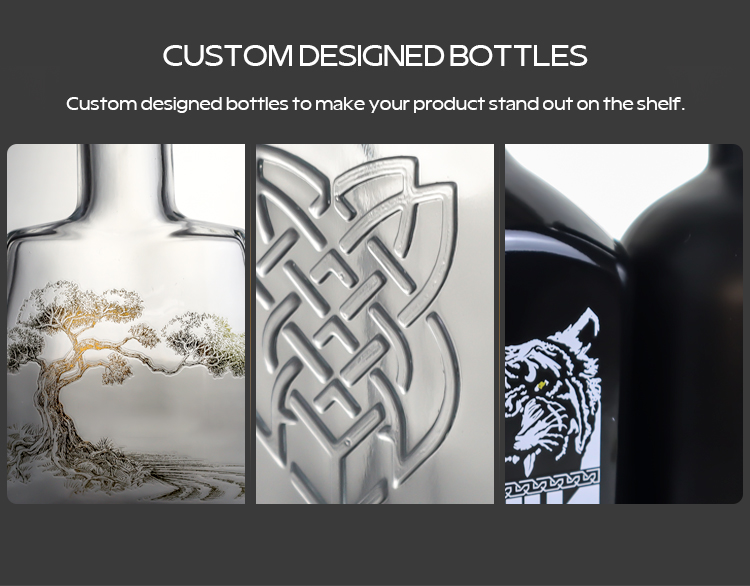 70cl 75cl Custom Design Clear Glass Bottles for Tequila Vodka Whiskey in Shandong