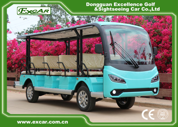 7.5KM Motor 72V 14 Seater Electric Sightseeing Bus / Tour Golf Cart