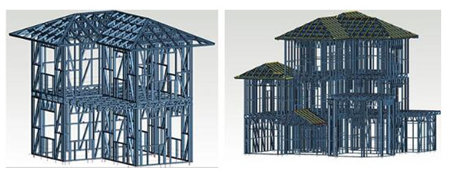 Windproof Prefab Country Homes OSB Board Exterior