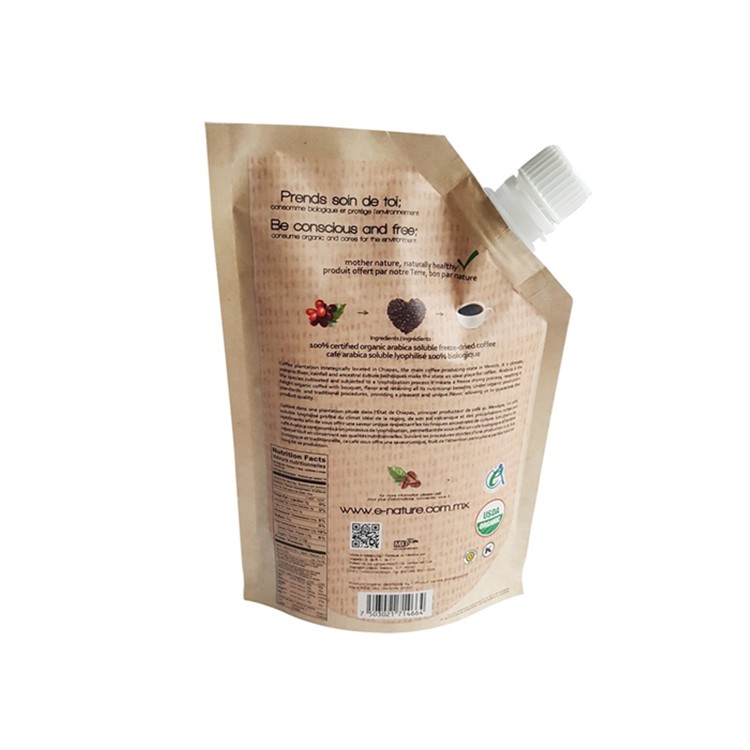 Liquid Kraft Paper Spout Pouch Packaging Custom Printed 1000ML Eco Friendly