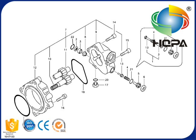 SA8048-01070 SA804801070 804801070 Hydraulic Gear Pump Seal Kit for Volvo EC210B