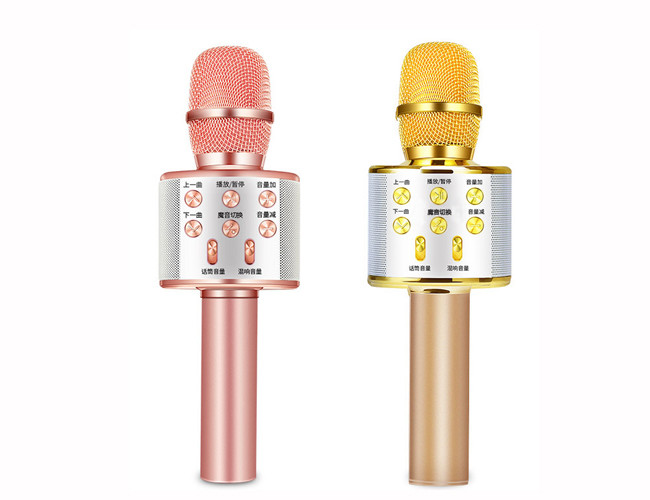 WS858 Wireless Bluetooth Karaoke Microphone , Bluetooth Stereo Microphone ABS Material