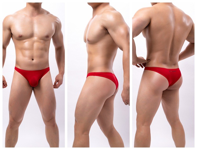 Mens Briefs Underwear 3D Pouch Low Rise Sexy T Back Thong Breathable Underpants