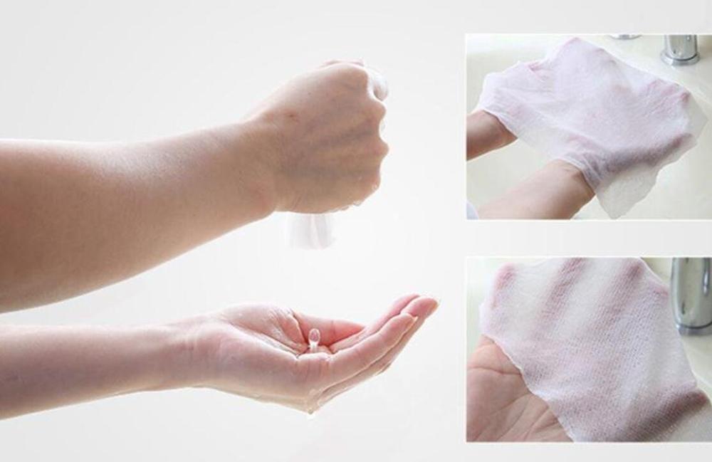 100% Rayon Layer 1 Ply Natural White Compressed Towels for On-the-Go 50 Count 24x24cm