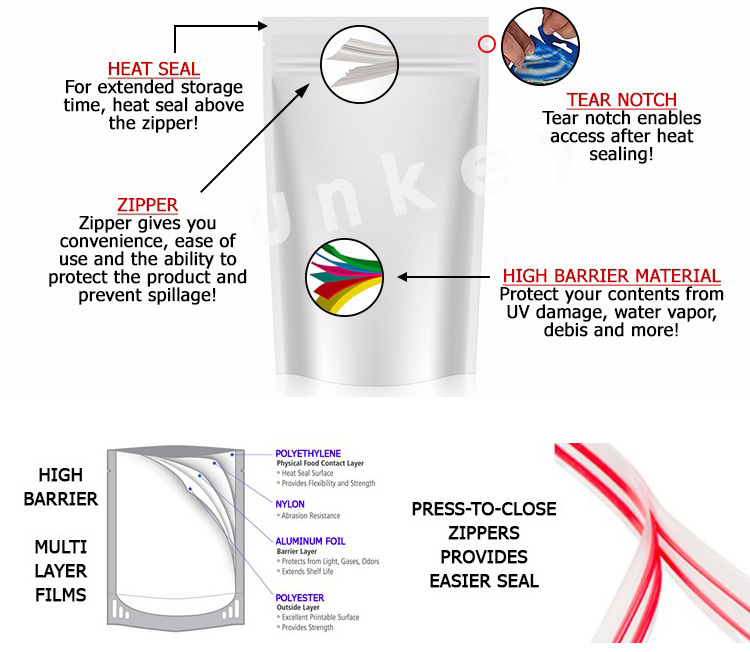PE Custom Gravure Printing Printed Food Packaging CMYK Food Saver Zip Lock Bags