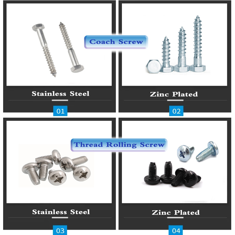 Zinc Plated Grade 4.8 8.8 Galvanized Coach Lag Screw DIN571 Hexagon Head Wood Screw