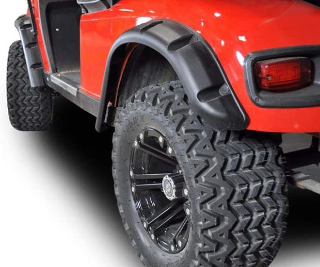 Golf Cart Front Rear Fender Flares for EZGO TXT 1998-2013 Gas/Electric (Not Fits 48V Electric), with Metal Hardware, Set