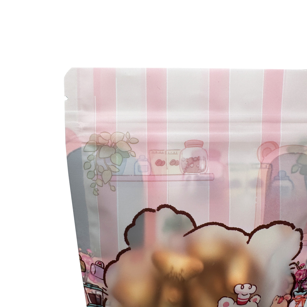 Cartoon Design Customized Stand Up Zipper Bags For Food Packaging With Window