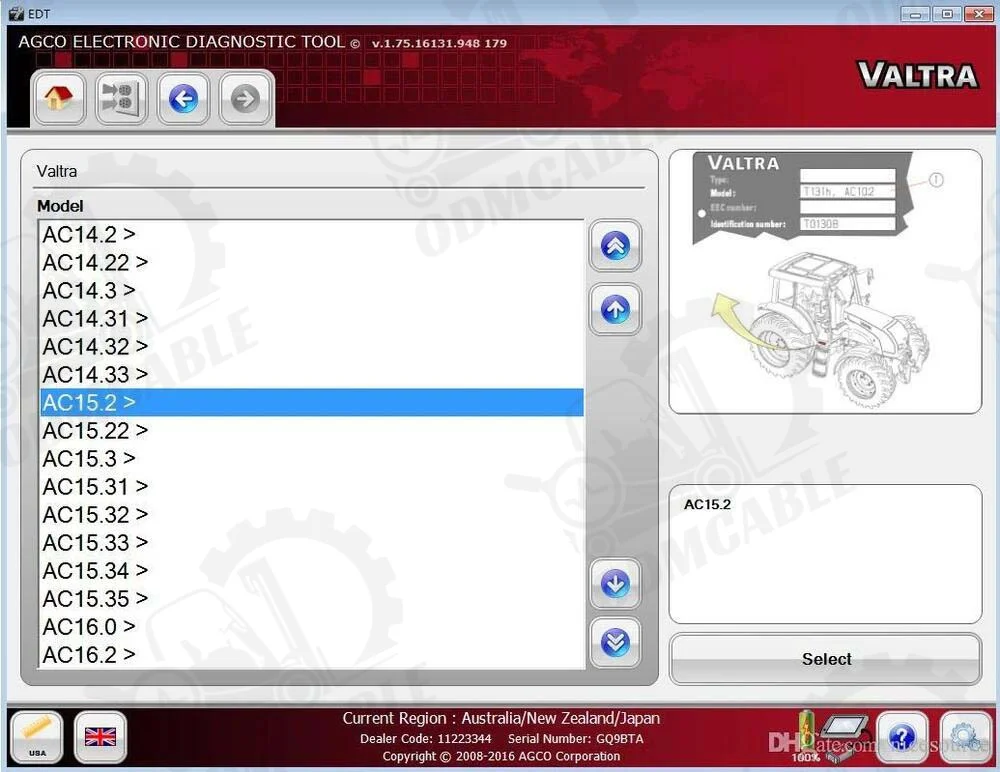 For AGCO OEM Massey Interface Electronic Diagnostic Tool use for AGCO CANUSB EDT Heavy Duty Agricultural Diagnosis Scan