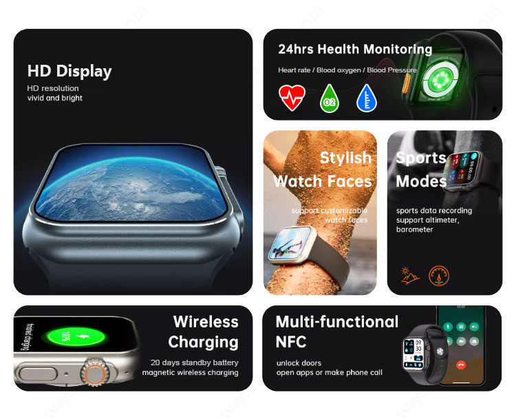 240*282 TFT OEM Fitness Tracker Smartwatch LE5.1 Low Power Consumption