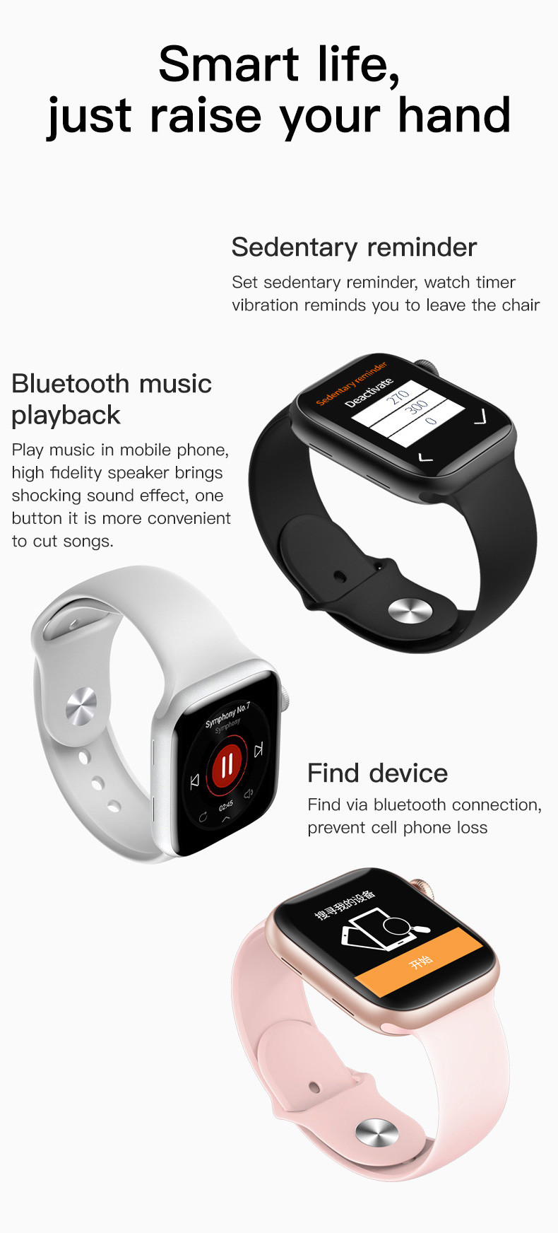 Game Smart Watches New Arrivals 2019 2021 T500+ Plus Smart Watch Time Weather Forecast I Watch Series 6 Smartwatch T500+