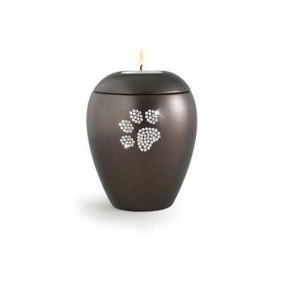 6 X 5 Inch Size Metal Pet Urns Colorful With Slate And Pewter Paw Finish