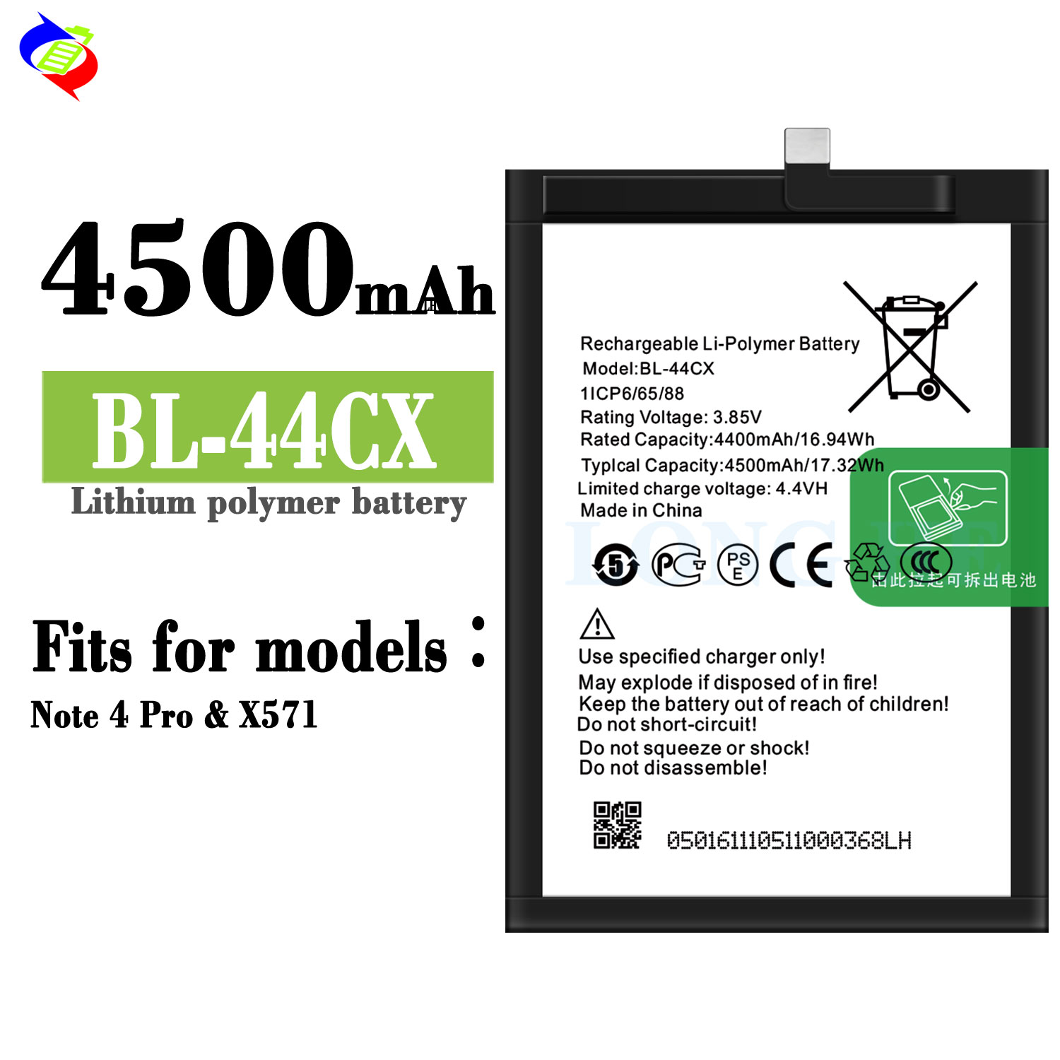4500mAh BL-44CX X687 Rechargeable Batteries for Infinix Zero 8 Optimal Power Solution