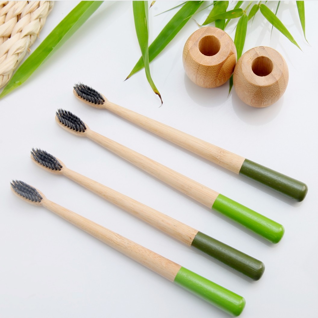 Smooth Handle Corn Bristles Eco Bamboo Toothbrush Vegan BPA Free Compostable