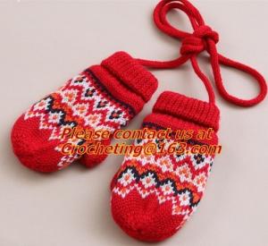 China Simple jacquard knitted cotton gloves for baby, Fashion women fingerless gloves,hand Croch on sale