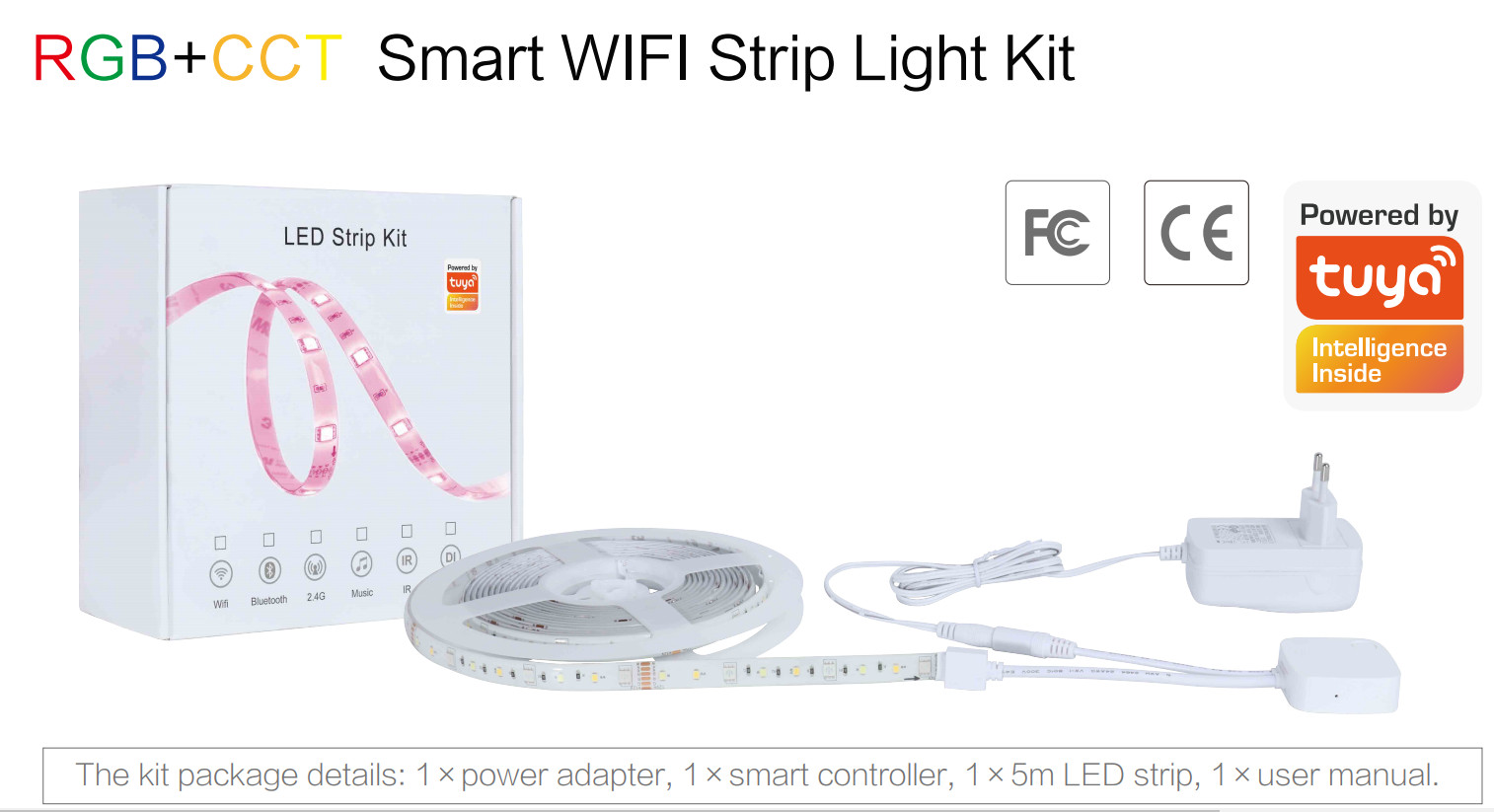USB Wifi Controlled Led Strip 2 Rolls Of 32.8ft 16 Million Colors