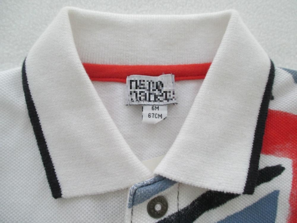 Baby Boy Cotton Pique Polo Shirt Contrast Color Cut Sew