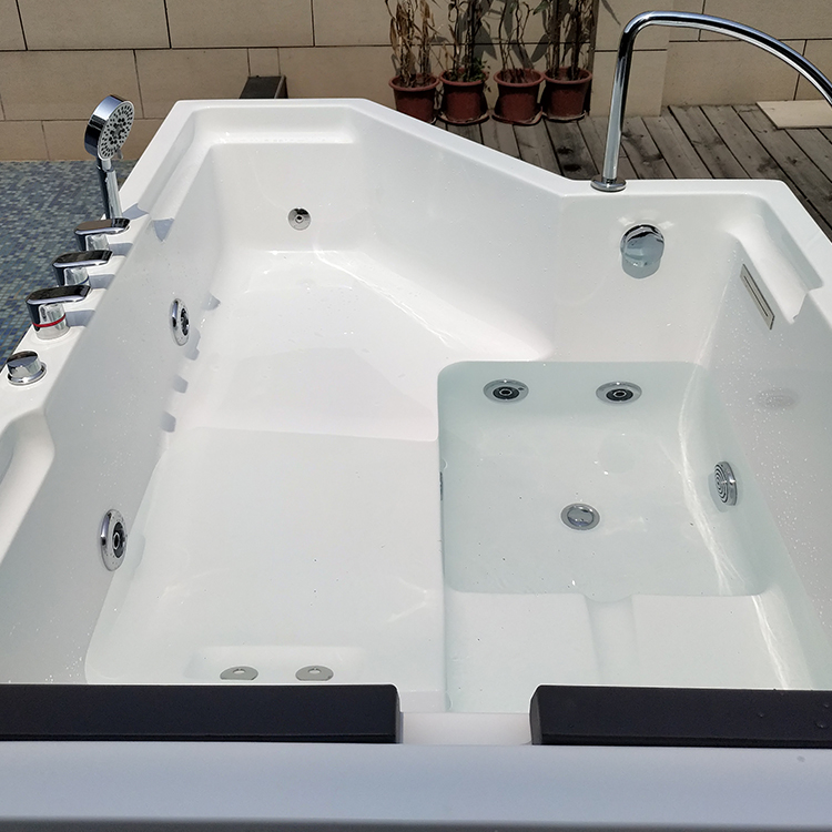 70" Soaking Free Standing Air Massage Tub Drop In Home Sitting With Stairs