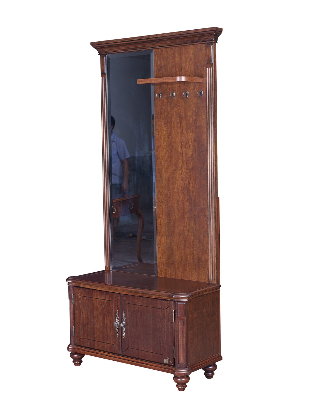 Rubber Wood Casegood Furniture Lobby console table Decoration cabinets Gate Man Reception service station Mirror stand