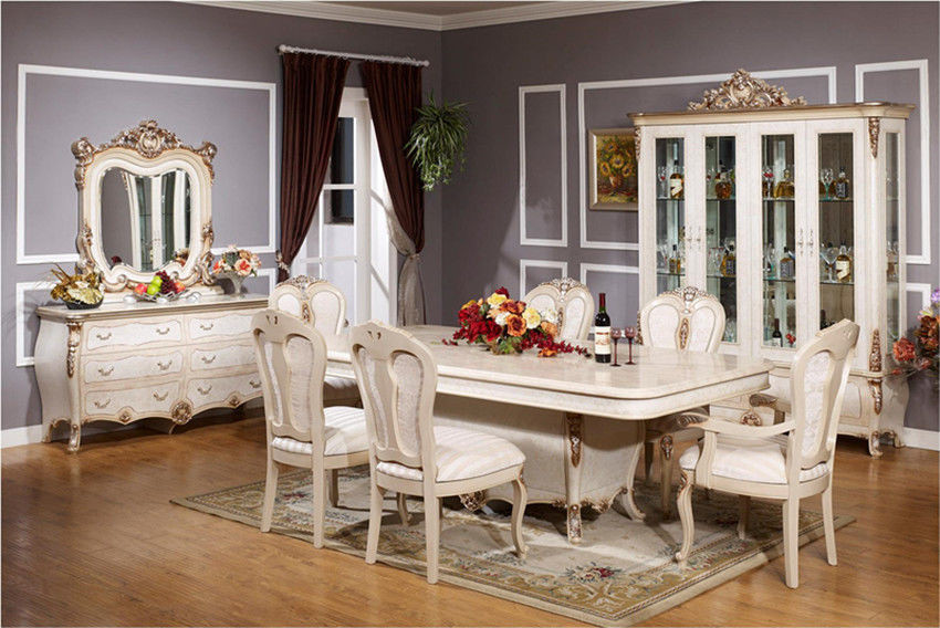Xinyu Combination Luxury Wood Dining Room Sets European Dining Table Set 6 Seaters