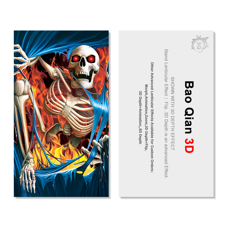 0.6mm Thickness 89x68mm 3D Lenticular Card 3D Flip Changing Effect