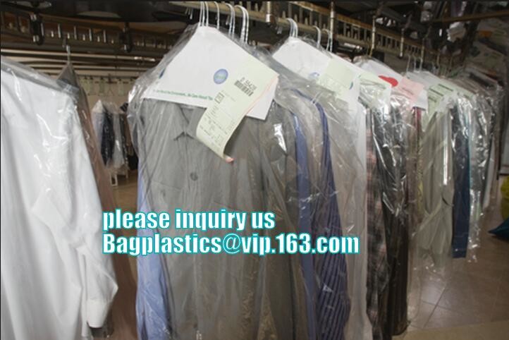 garment packaging bag cover dry clean poly garment bag rolls,laundry dry cleaning garment bag,Clear Polythene 21x4x54'',