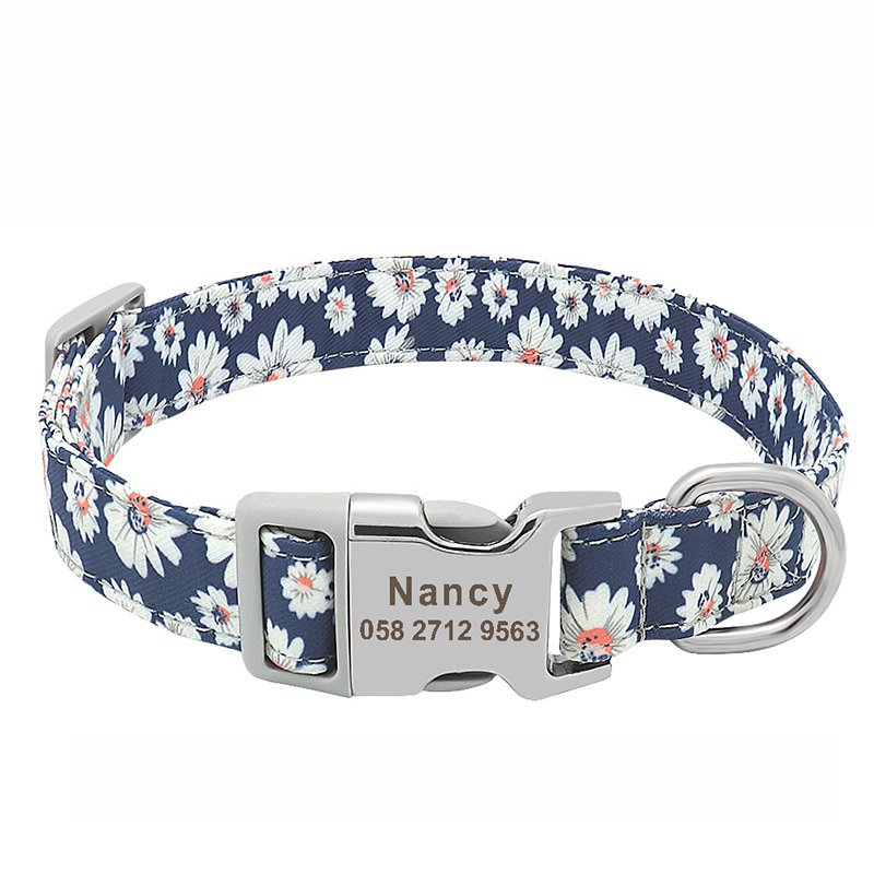 Odm Oem Personalized Dog Collars And Leashes With Name Plate
