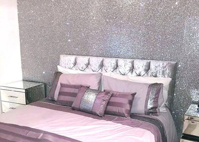 Nonwoven Thick Glitter Wallpaper Firm Stability Flexbile With Minimal Flaking