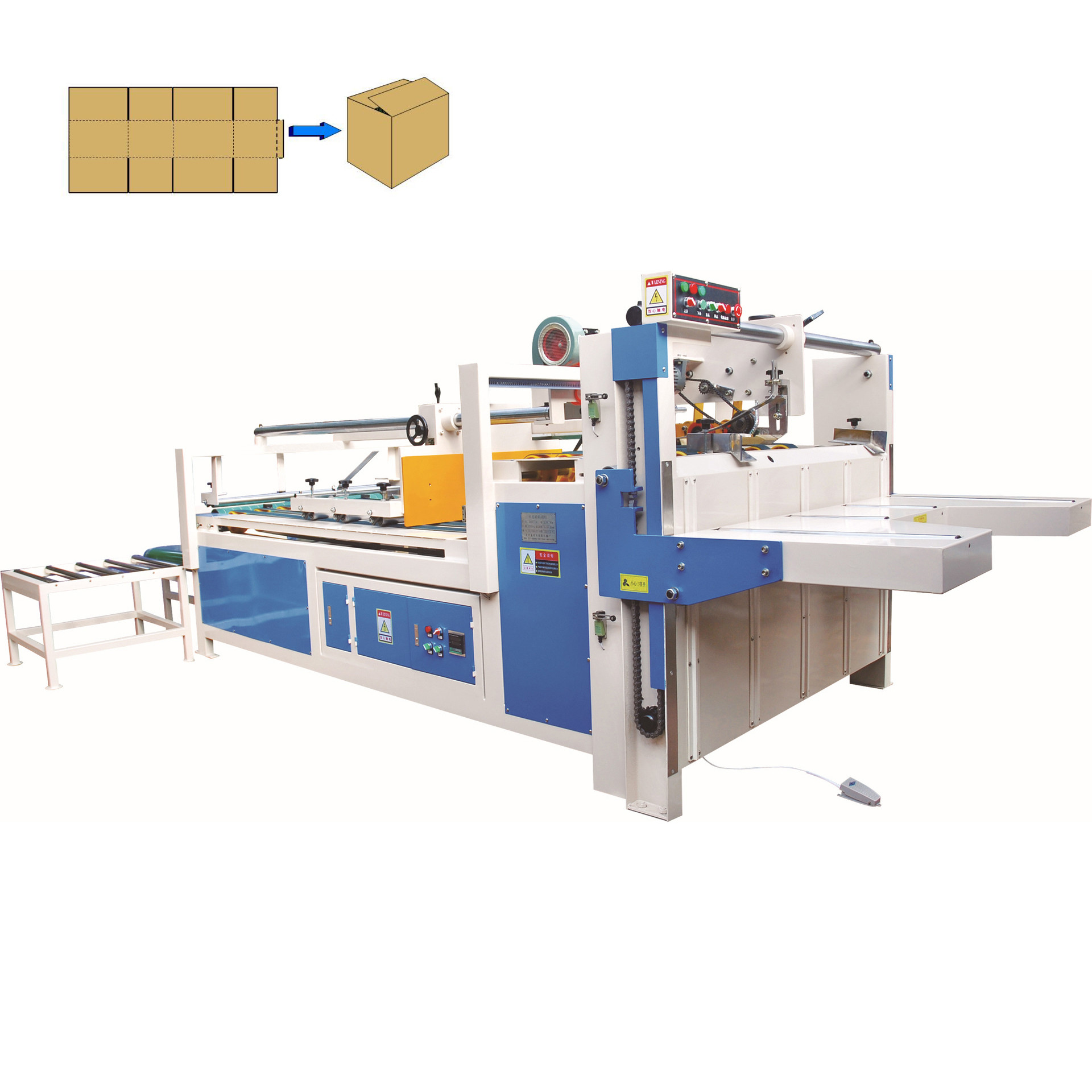 0-40 pieces/min Semi Auto carton Box Folder Gluer Machine Easy To Operate
