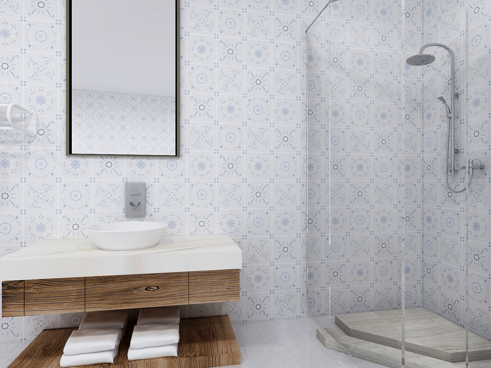 Bathroom Wall Mosaic Tiles PVC Fireproof Self-Adhesive wallpaper