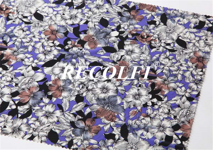 Direct Flower Printing Fabric Spandex Workout Leggings Functional Recycled Polyester
