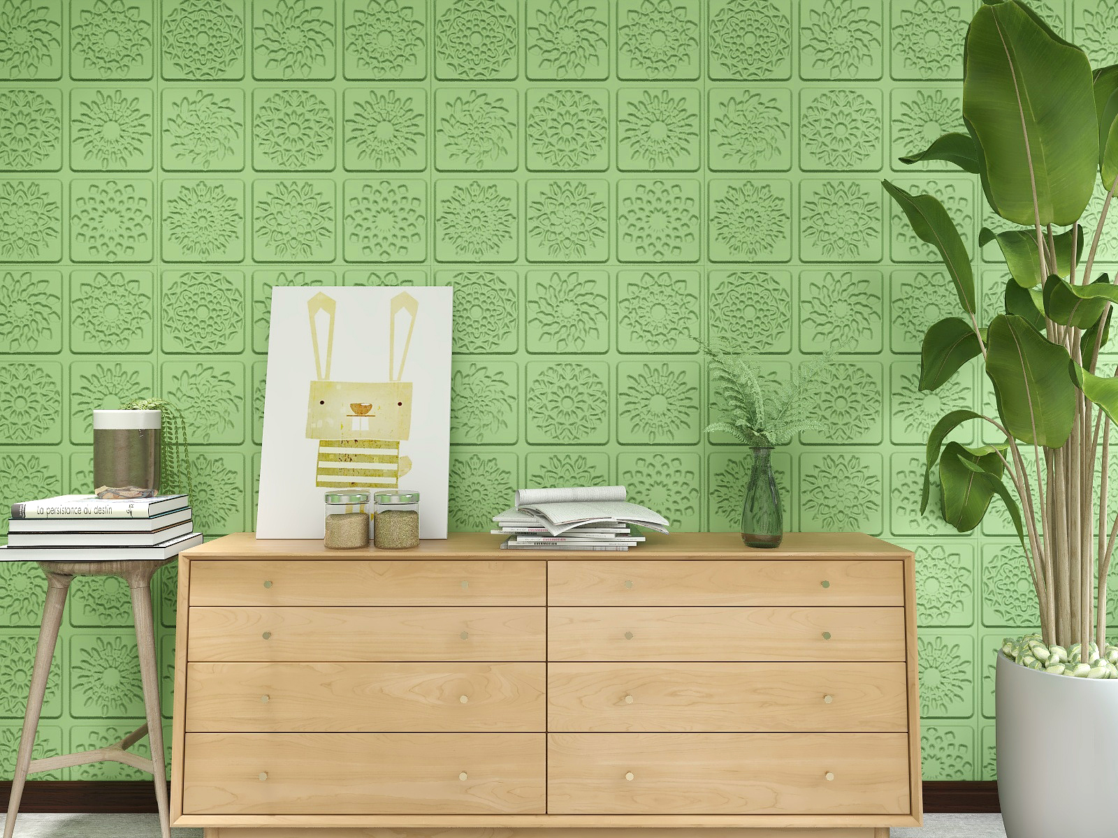 Household 3D PE Foam Wallpaper Brown Blue Yellow 3D Foam Wallpaper Waterproof